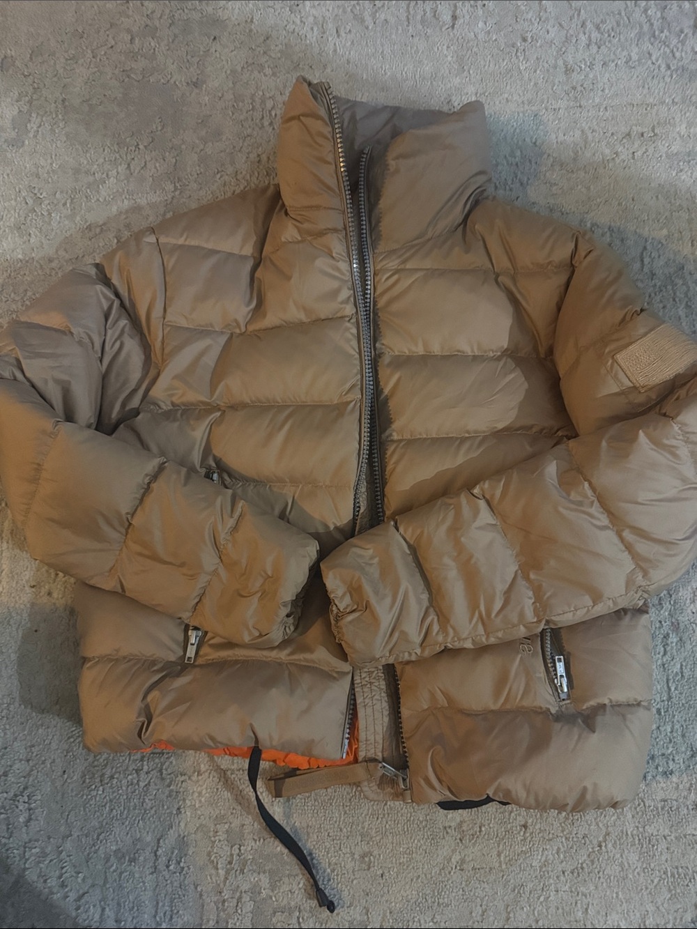 Neutral Tan Puffer Jacket